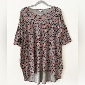 LuLaRoe Irma High-Low Short Sleeve Tunic Minnie Mouse Size XL
